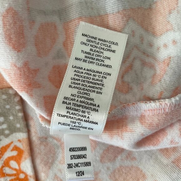 Chico's Womens Orange 3/4 Sleeve Bohemian Mosaic Floral Tunic Top Size 3 US XL - Picture 5 of 8